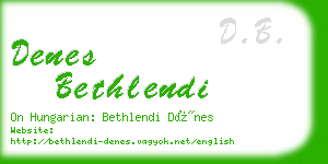 denes bethlendi business card